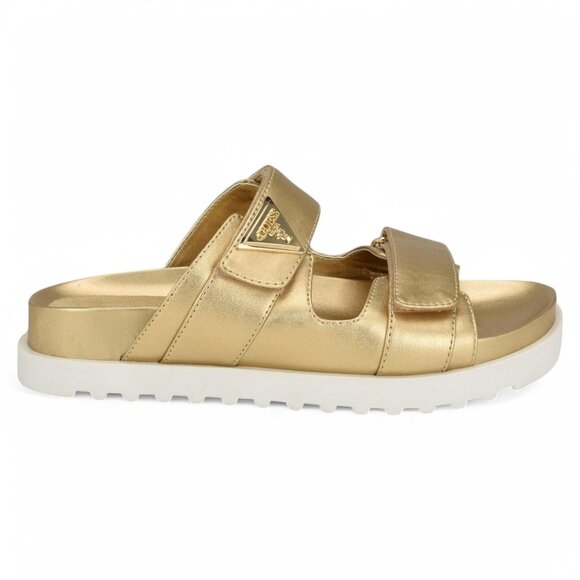 Guess Women's Fabula Lug-Sole Logo Footbed Sandals - Gold - Picture 2 of 5